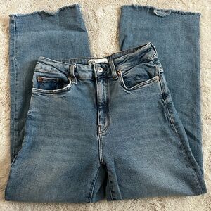 Zara Medium Blue Straight-Leg Jeans